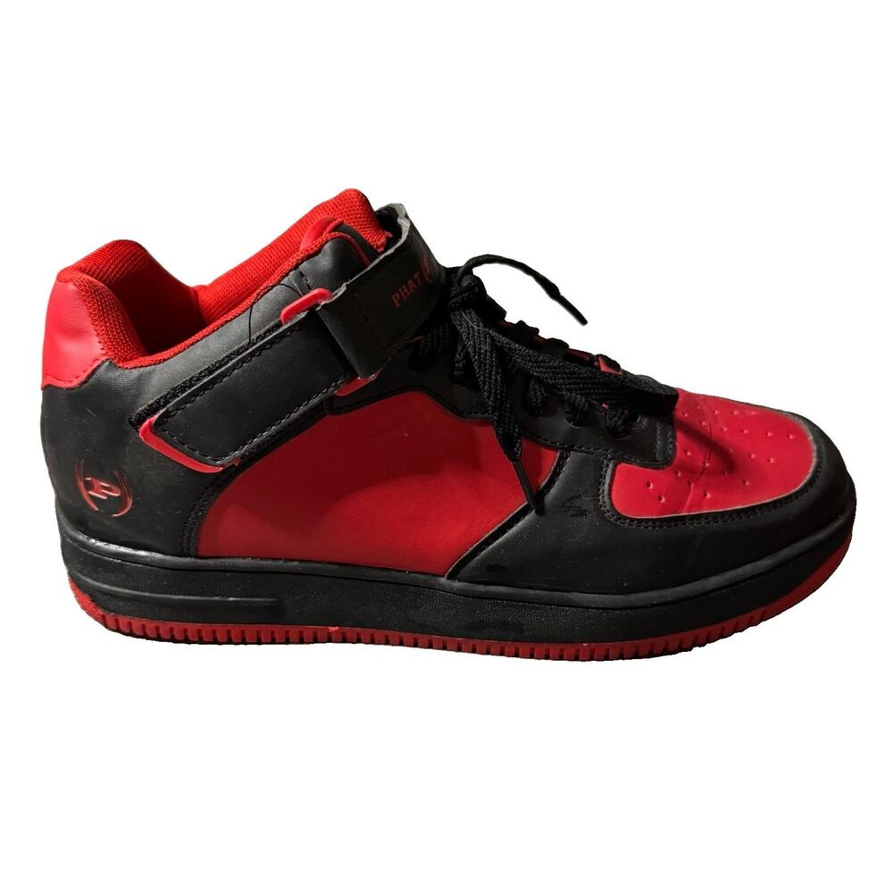 Phat Farm Men’s 11 Red Black High Top Sneakers Strap Y2K Hip Hop Streetwear